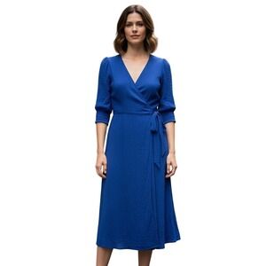 chelsea28 faux wrap velvet midi dress Chelsea .28 Womens Faux Wrap Velvet Midi Dress Holiday Burgandy Size Large